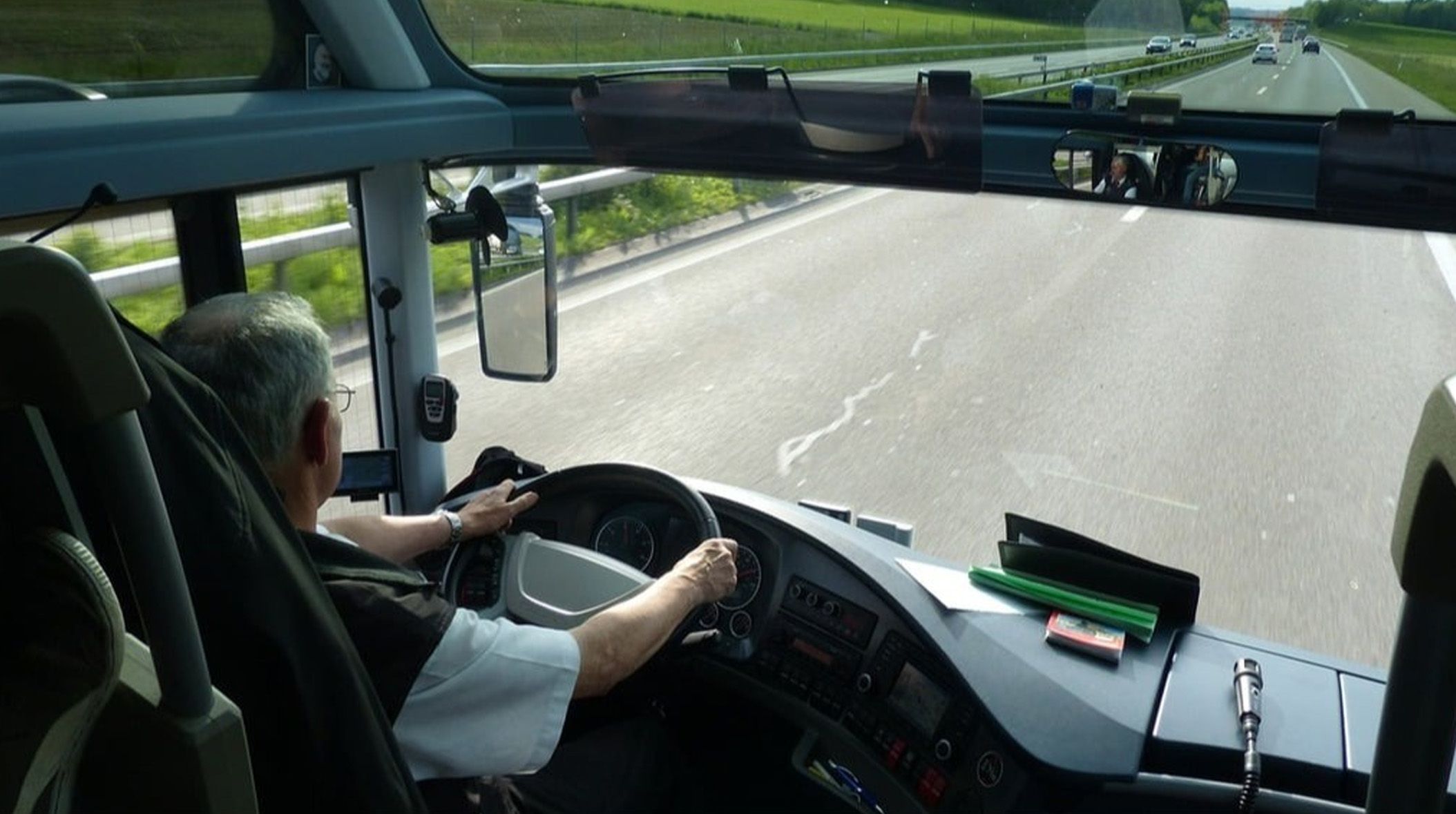 bus driver close up
